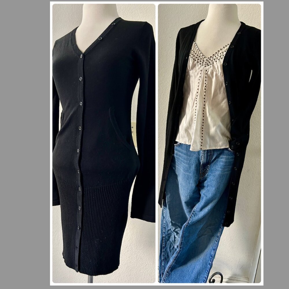 BCBG MAXAZRIA sweater dress button up long Cardigan XS